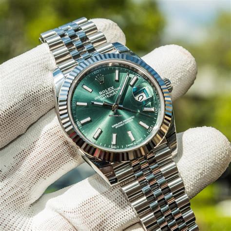 rolex day just green dial|rolex datejust 41mm mint green.